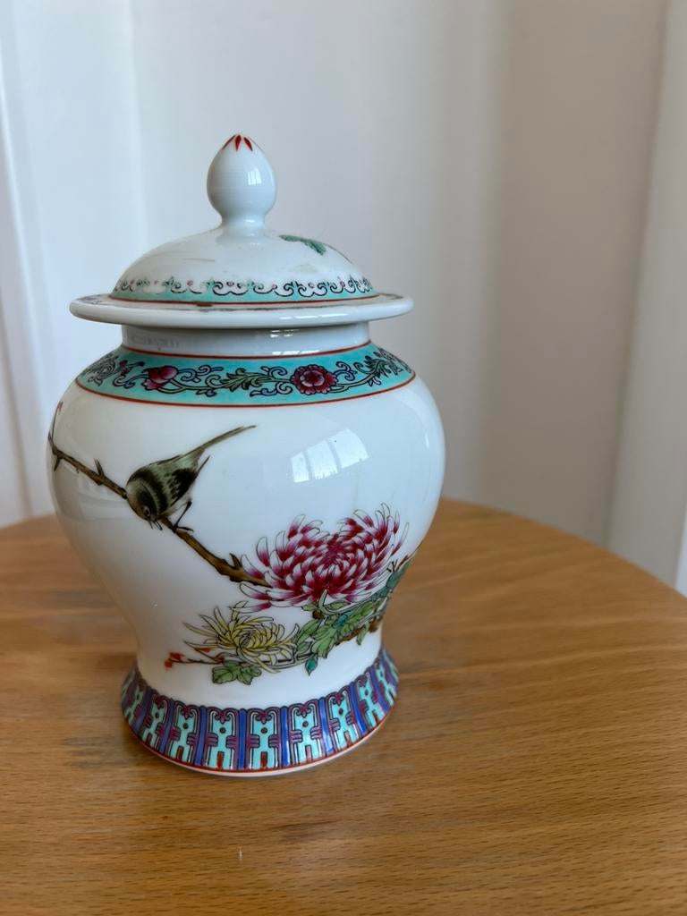 Chinese porseleinen gemberpot met deksel, Verzenden
