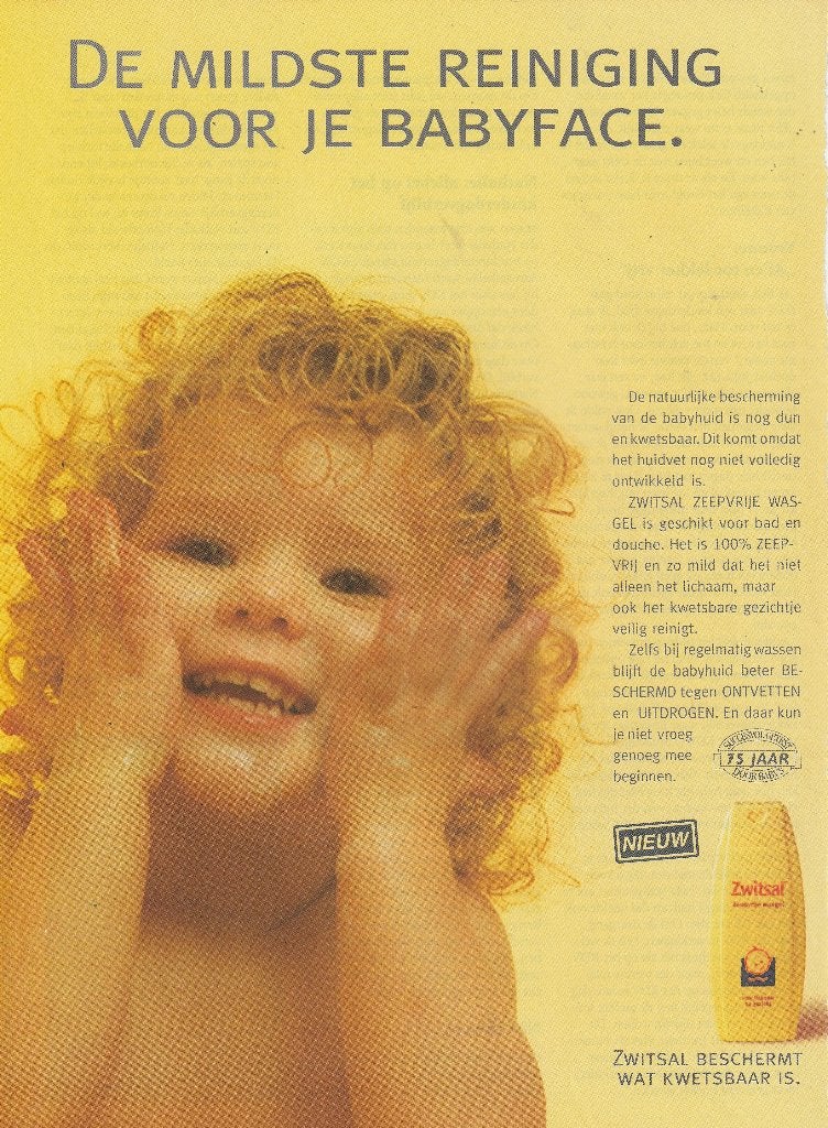 Retro reclame 1993 Zwitsal wasgel voor je babyface, Verzenden, Overige typen
