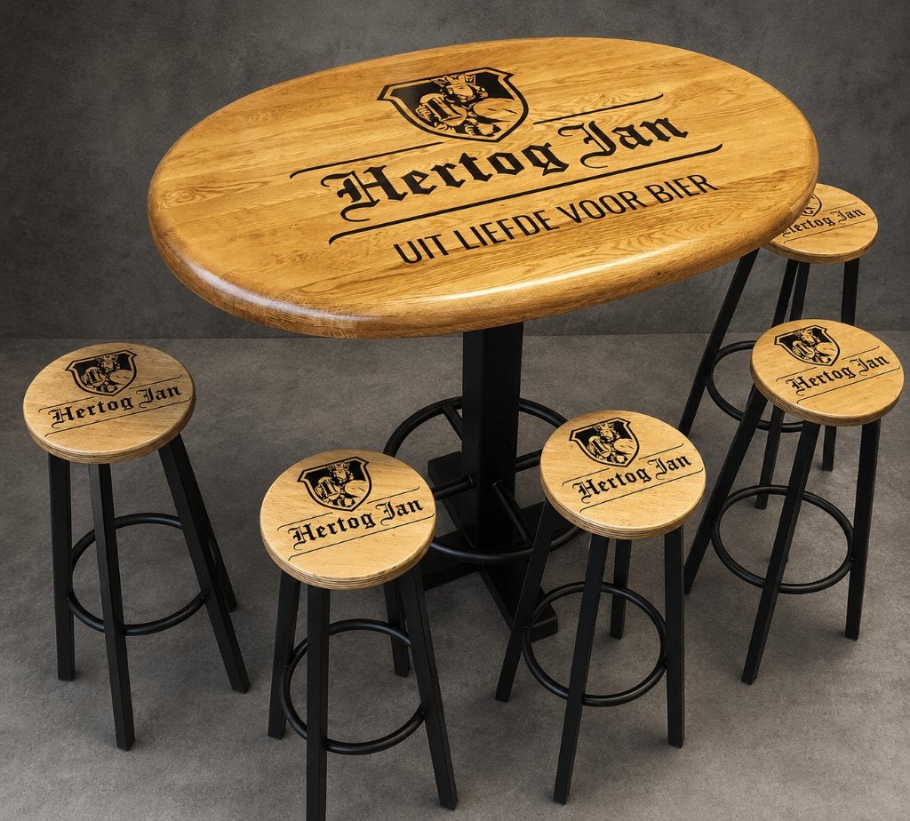 Hertog Jan Bartafel-hangtafel, Huis en Inrichting, Barren, Ophalen of Verzenden, Nieuw, Inclusief barstoelen