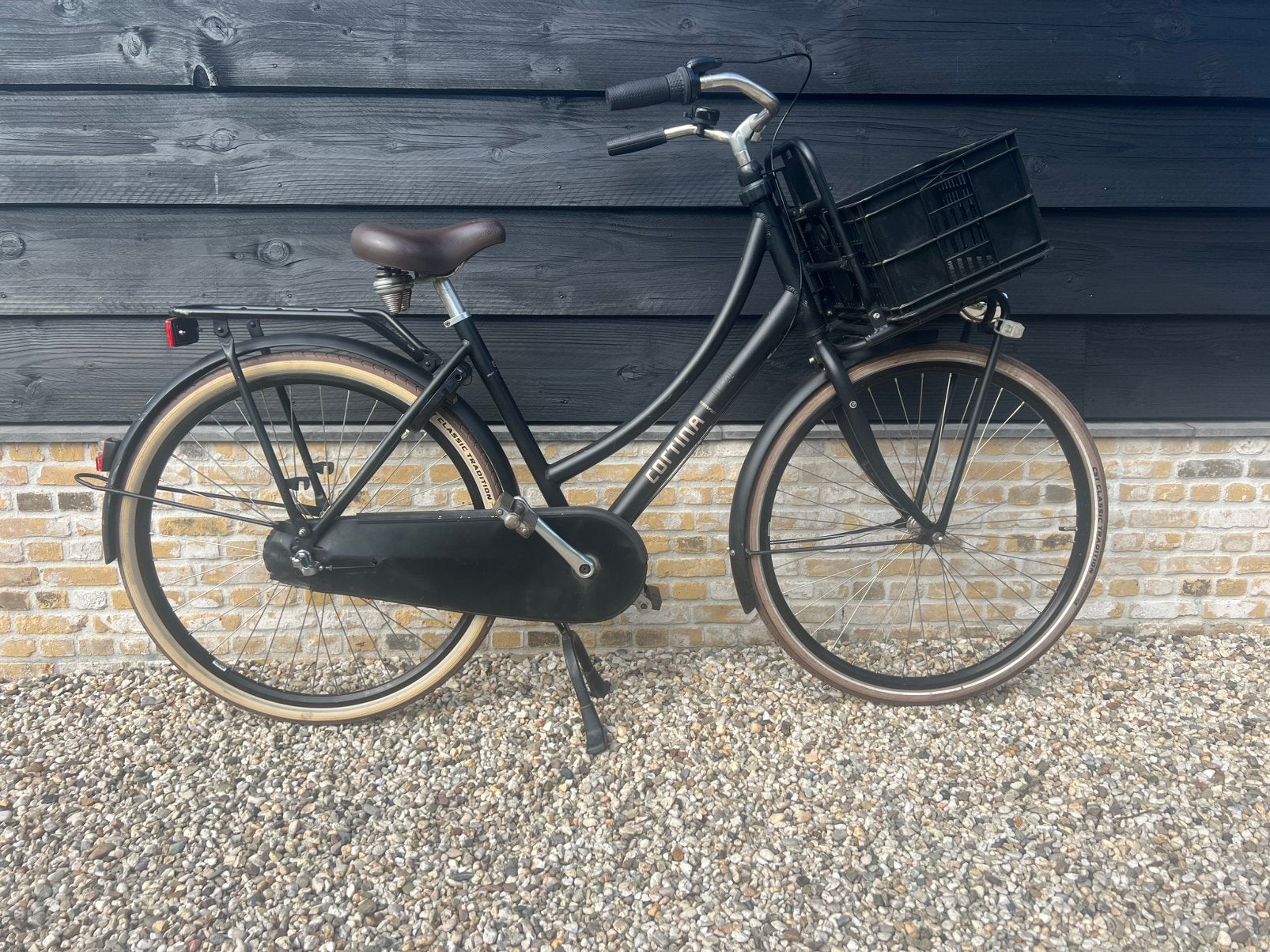 Cortina U4 Stadsfiets D50 3 versnellingen met krat, Ophalen, Terugtraprem, Versnellingen, Zo goed als nieuw