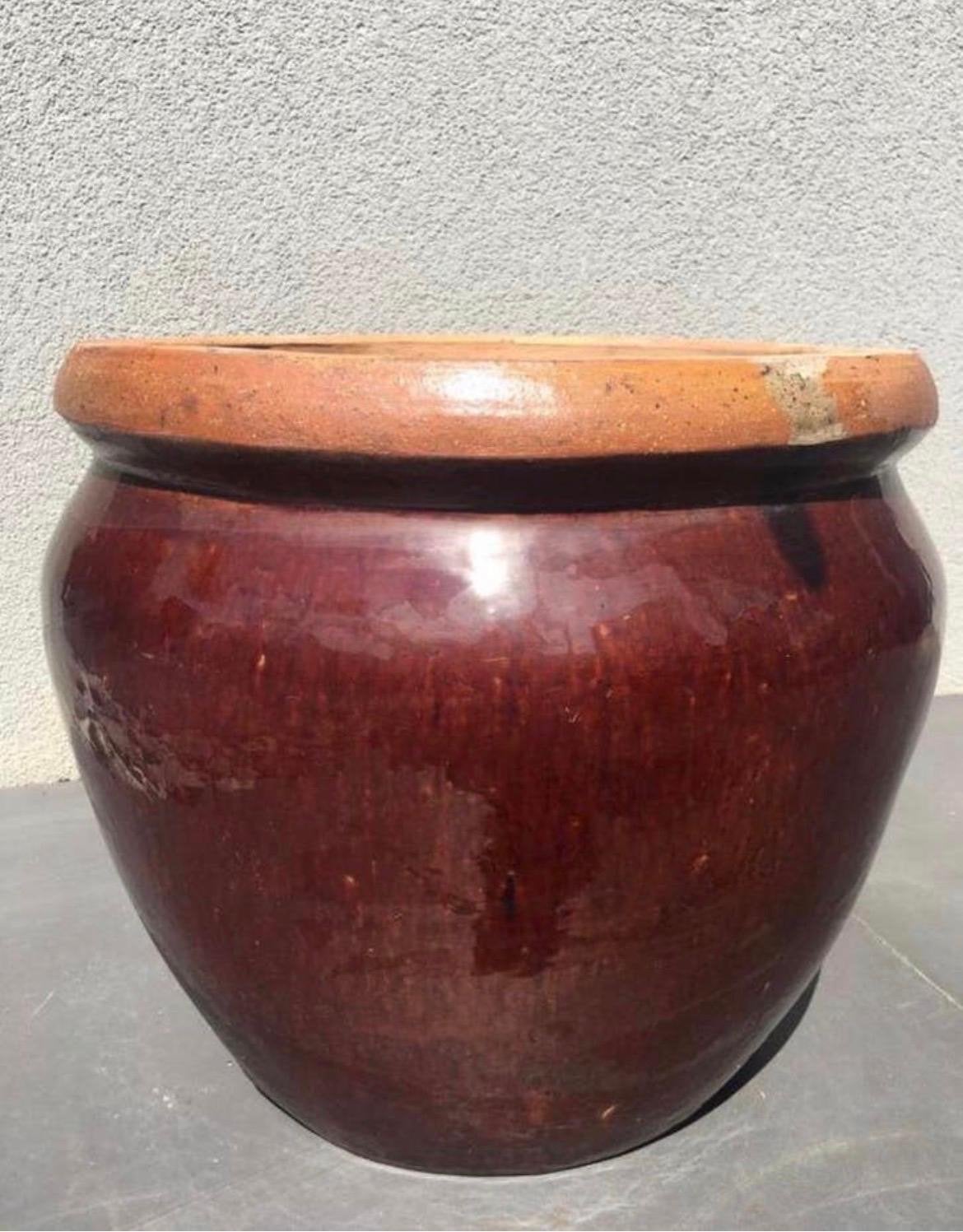 Grote geglazuurde Oud Hollandse kwaliteit bloempotten 38cm, Tuin en Terras, Bloempotten, Gebruikt, Rond, Minder dan 40 cm, Balkon