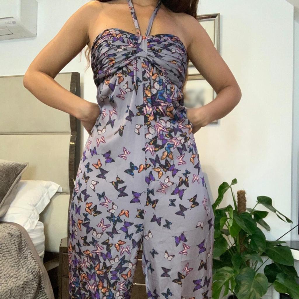 Ted Baker jumpsuit kleurrijke vlinderprint stretch Ted2 =38, Kleding | Dames, Jumpsuits, Verzenden, Zo goed als nieuw, Maat 38/40 (M)