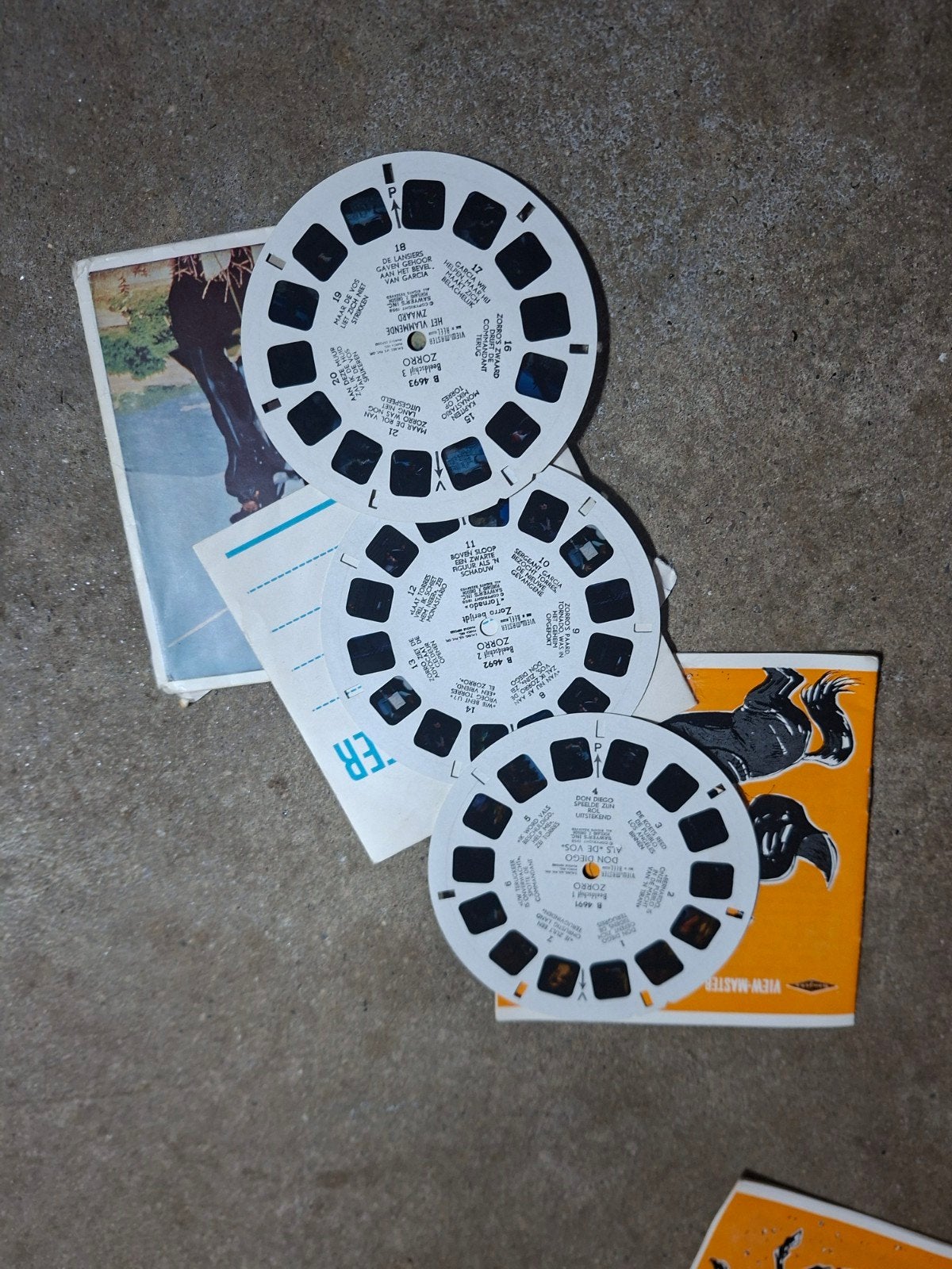 Vintage Walt Disney Zorro View-Master set - 3 schijven, Ophalen of Verzenden, Gebruikt