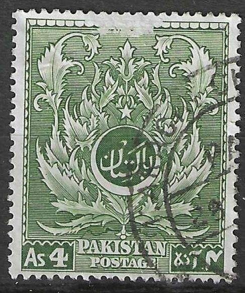 Pakistan 1951 - Yvert 58 - 4 Jaar Onafhankelijk - 4 a. (ST), Verzenden, Gestempeld, Zuid-Azië