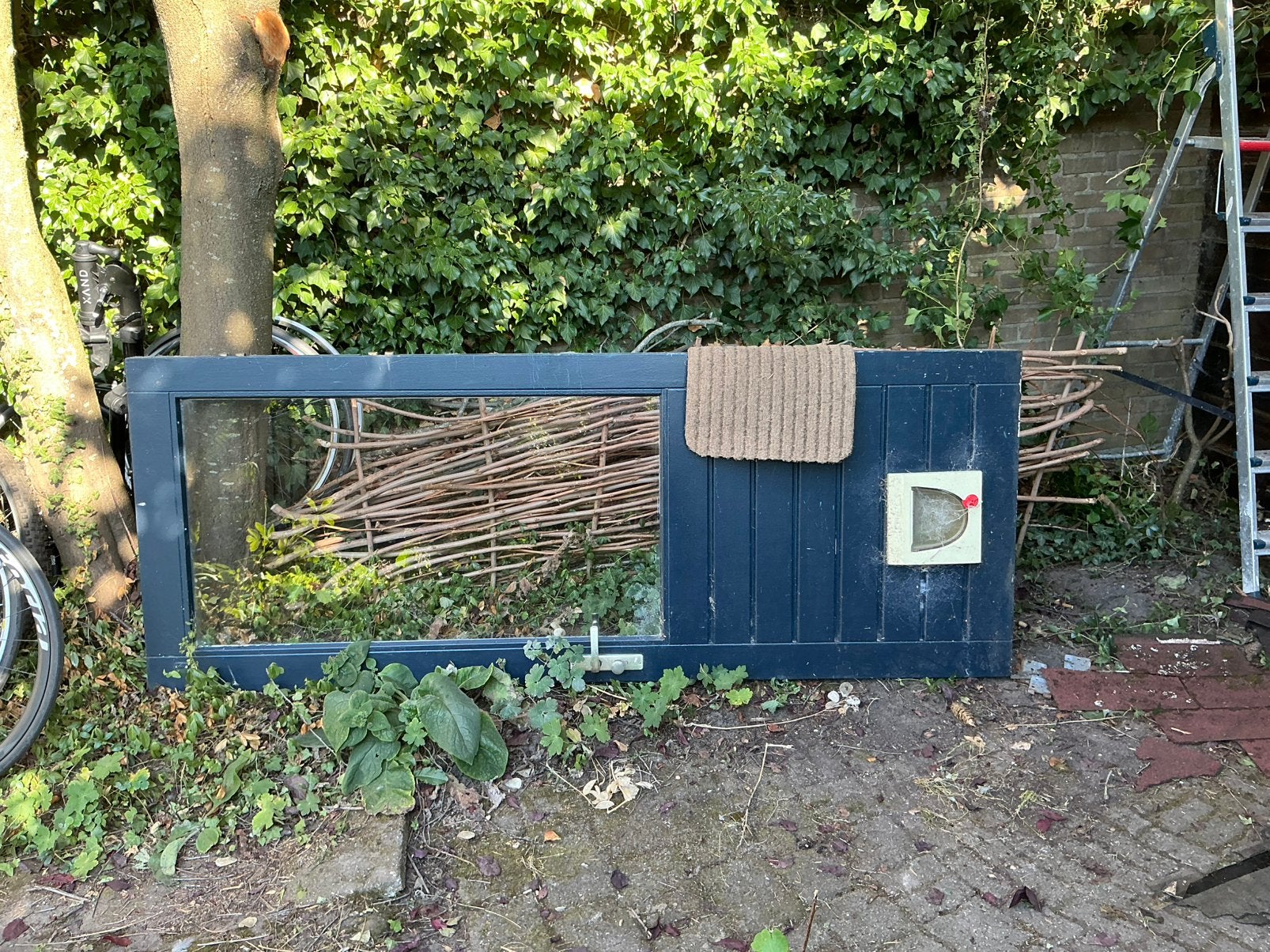 Hardhouten buitendeur - gratis afhalen, Ophalen, Gebruikt, 80 tot 100 cm, Buitendeur