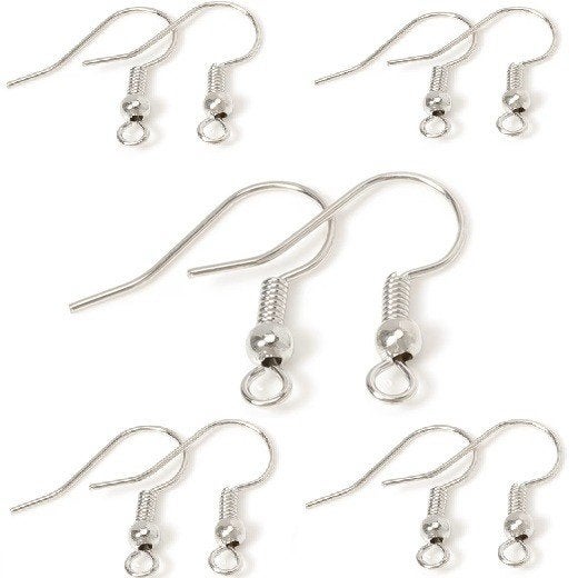100 x Oorhaakjes 18mm Rhodium, Ophalen of Verzenden, Nieuw, Kraal