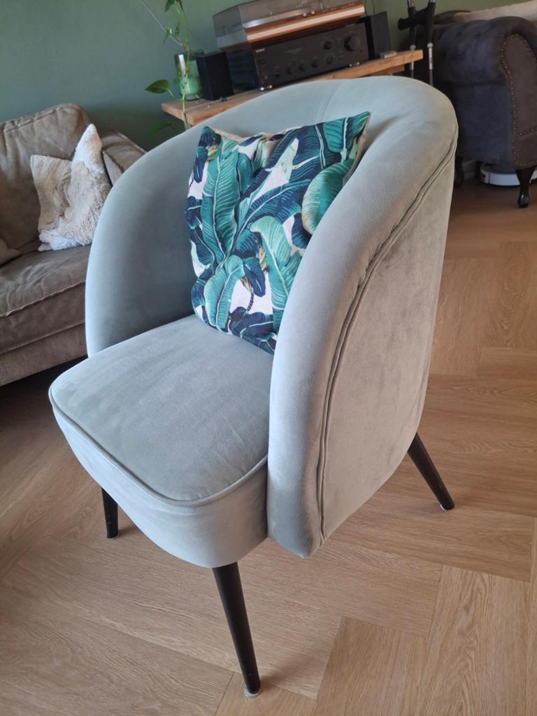 Stijlvolle fluwelen fauteuil, Ophalen, Overige kleuren, Zo goed als nieuw, Eén