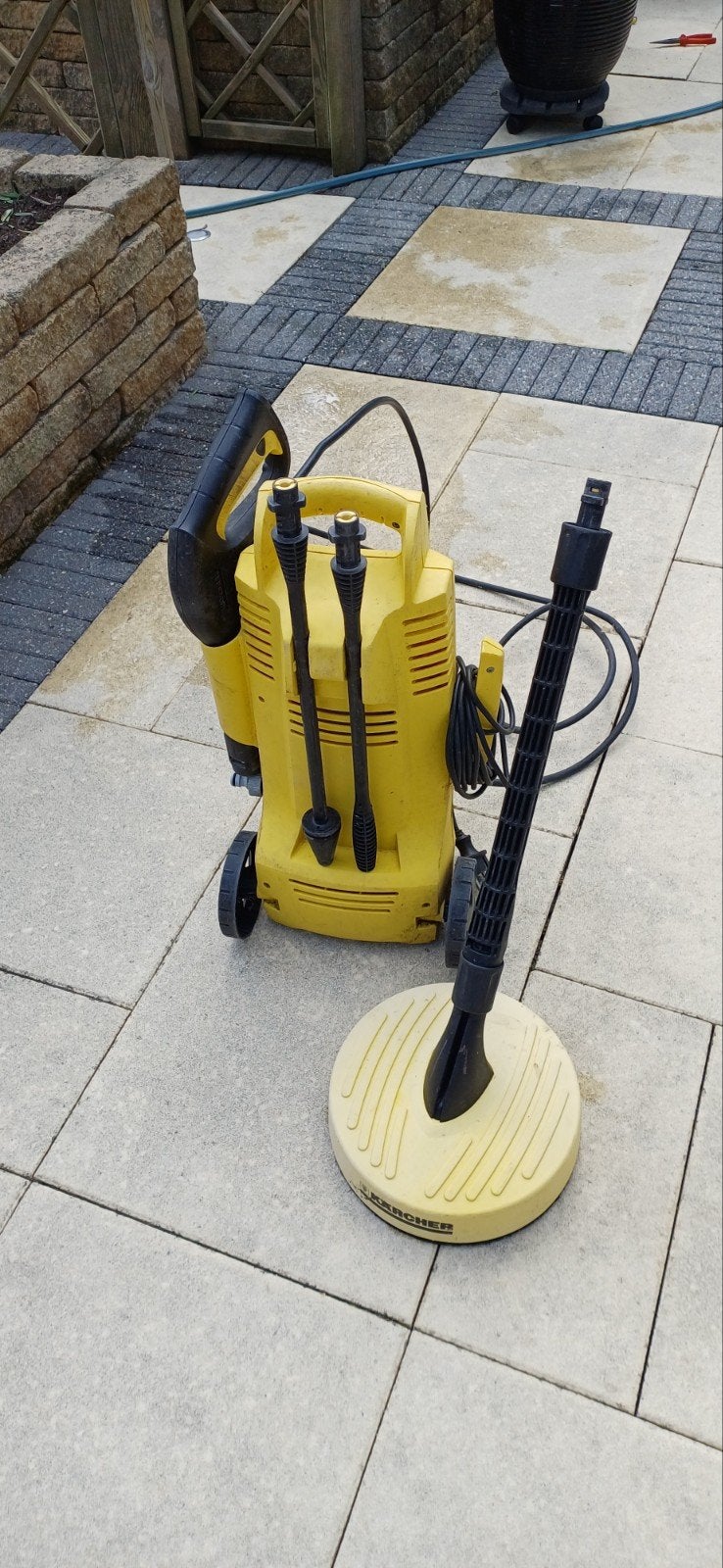 Kärcher K 2.96 hogedrukreiniger met terrasreiniger, Doe-het-zelf en Verbouw, Reinigingsmachines, Ophalen of Verzenden, Gebruikt