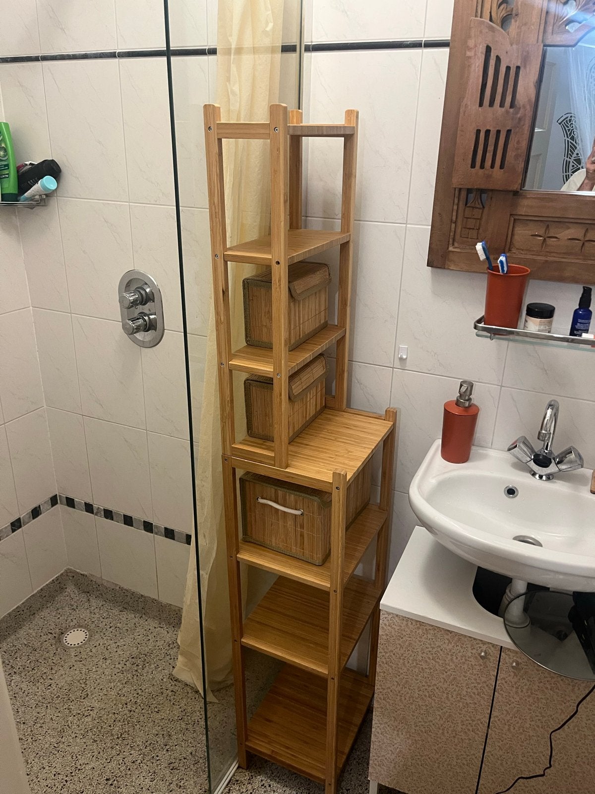 Ikea Ragrund badkamerrek bamboe, Huis en Inrichting, Ophalen, Zo goed als nieuw