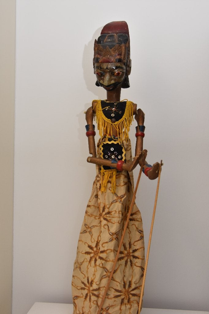 Mooie oude Wayang Golek, Antiek en Kunst, Hout, 40 cm, Blauw, Ophalen of Verzenden