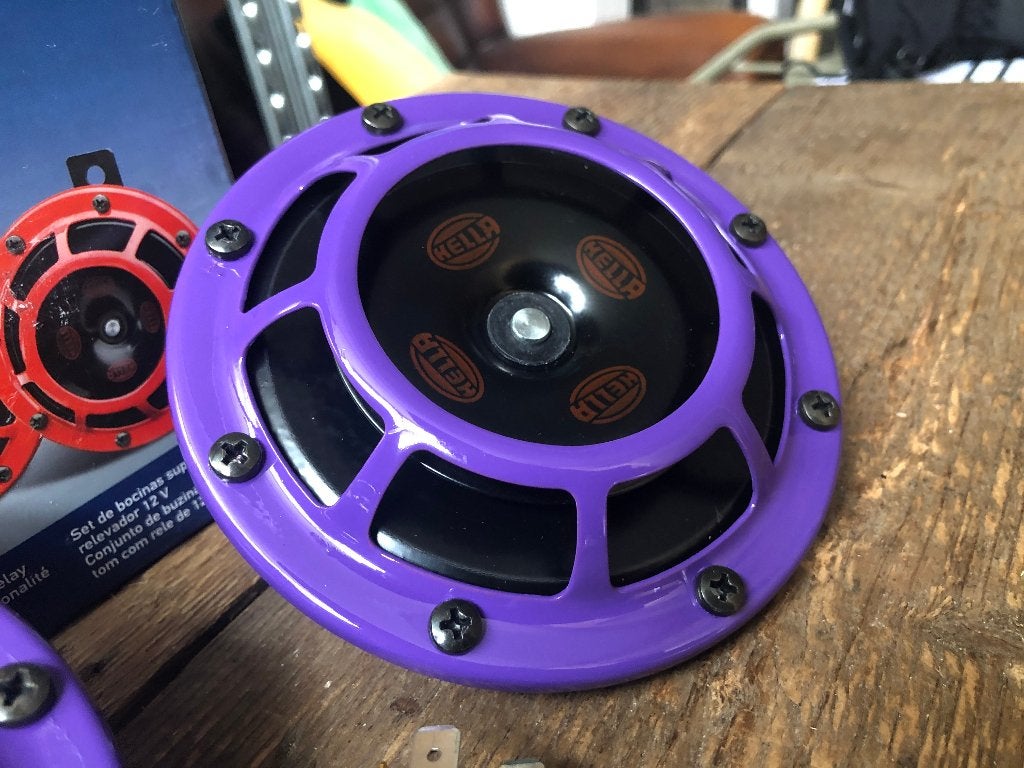 Hella Supertone 118db Claxon set (paars purple), Ophalen of Verzenden
