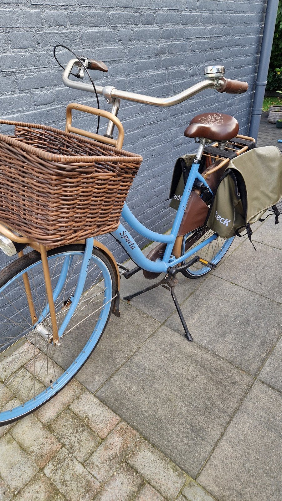 Sparta omafiets met 3 versnellingen, mandje en fietstassen, Fietsen en Brommers, Ophalen, Terugtraprem, Sparta, Gebruikt