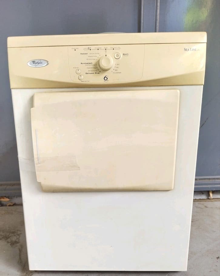 Whirlpool wasdroger, 6 tot 8 kg, Gebruikt, Luchtafvoer, Ophalen of Verzenden