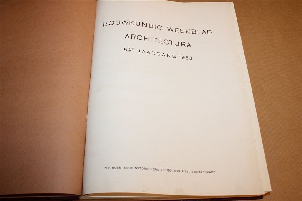 Bouwkundig Weekblad Architectura 1933 — 54e Jaargang, Ophalen of Verzenden, Gelezen, Architecten