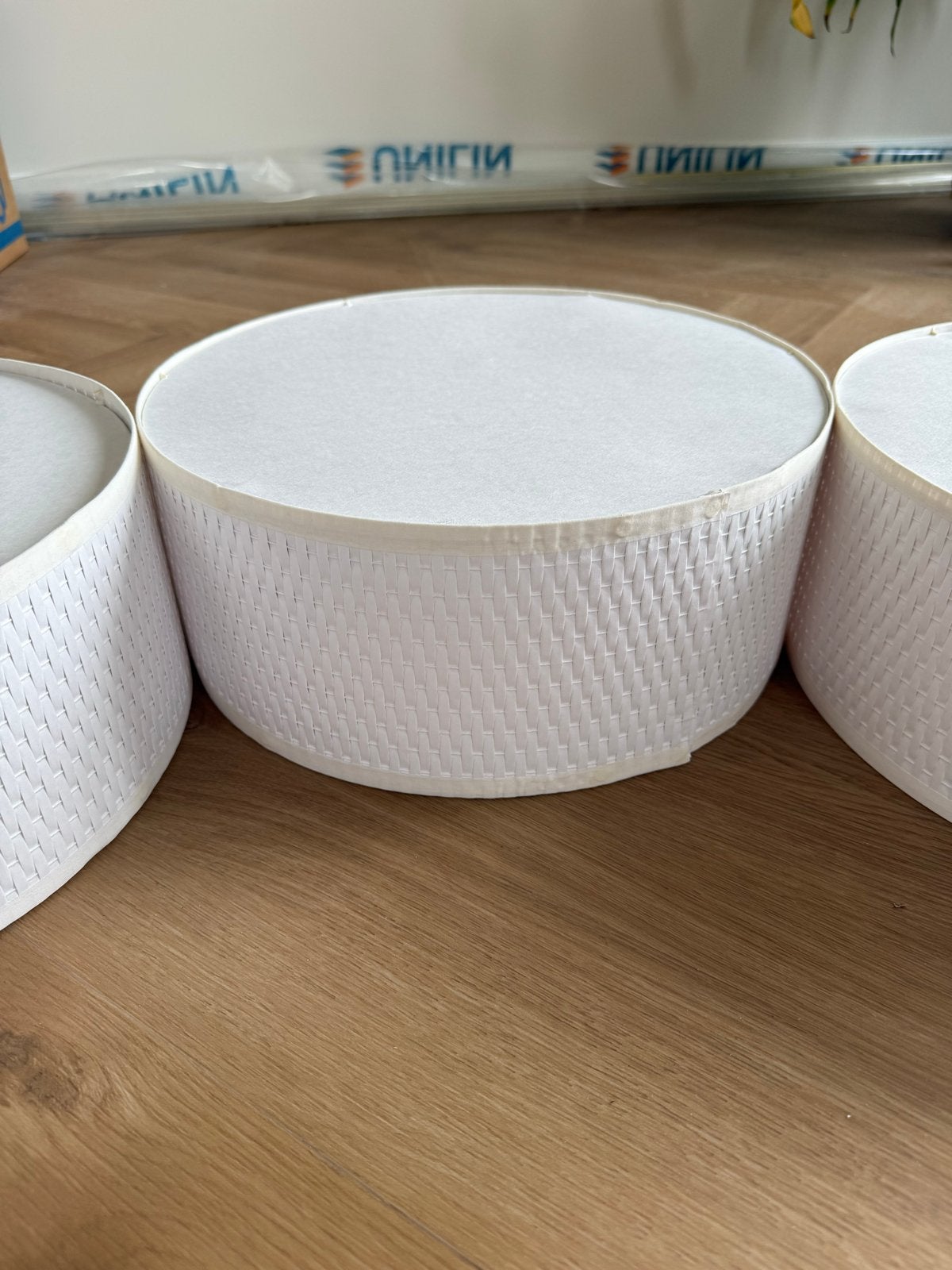 3x Aläng plafondlamp wit 35cm incl. lampen, Huis en Inrichting, Ophalen of Verzenden, Gebruikt, Stof