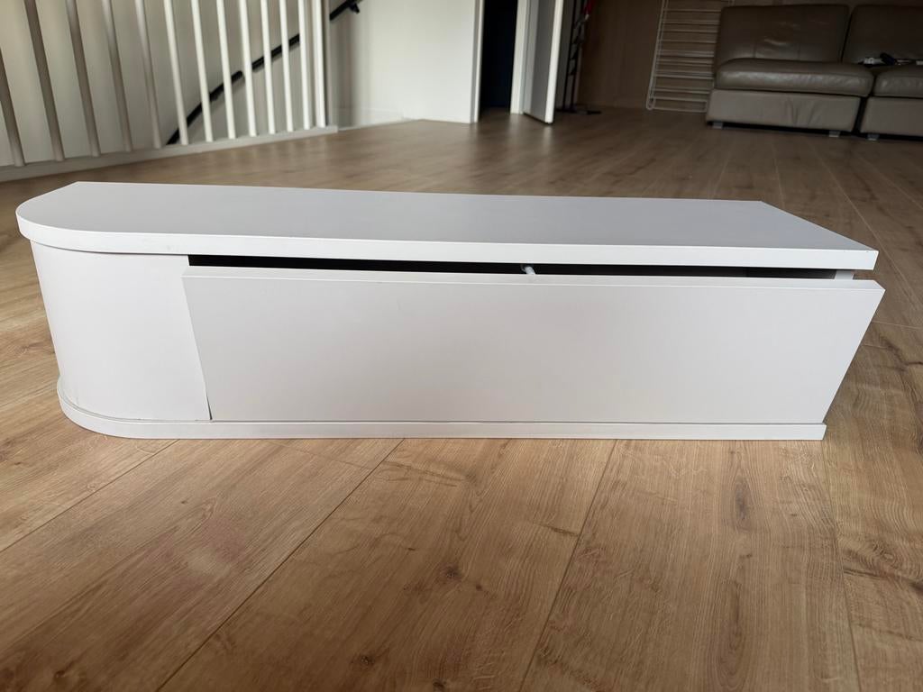 Witte meubel met afgeronde hoeken en lade, Ophalen, Gebruikt, Minder dan 25 cm, Minder dan 100 cm