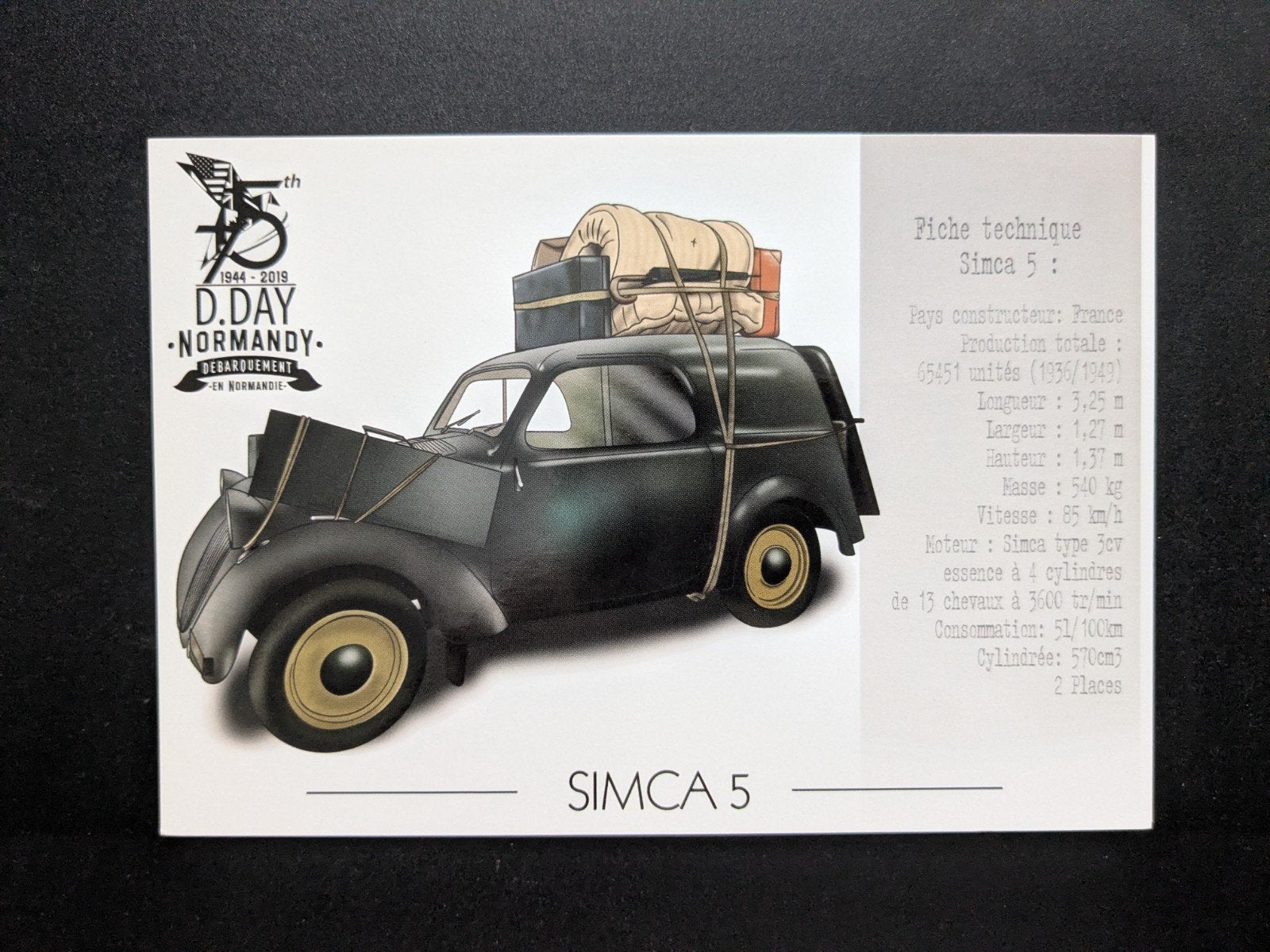 Ansichtkaart SIMCA 5, Ophalen of Verzenden, 1980 tot heden, Ongelopen, Voertuig