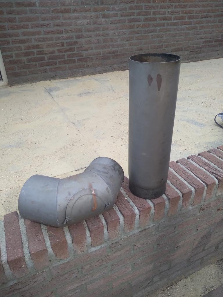 Kachelpijp met bocht dikwandig 150mm, Steen of Klei, Ophalen of Verzenden, 15 m² of meer, Dakpannen