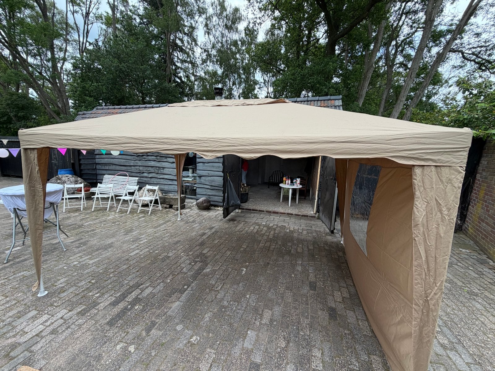 Tuinpaviljoen 3x4 meter - Ideaal voor tuin en camping, Ophalen, Minder dan 4 meter, Nieuw, Paviljoen