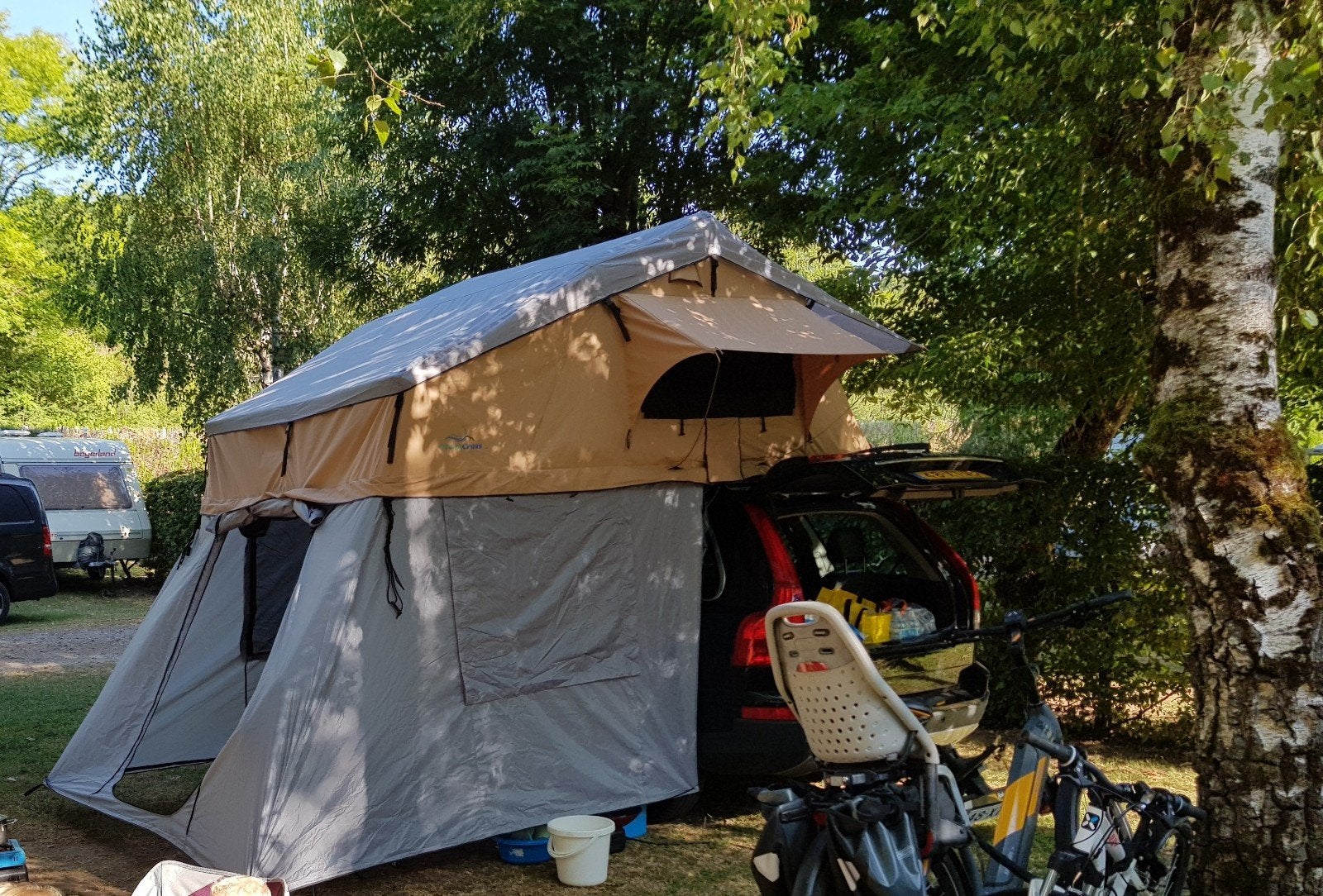 Daktent Ocean Cross 220 met ondertent en grondzeil, Caravans en Kamperen, Ophalen, Zo goed als nieuw, Tot en met 4