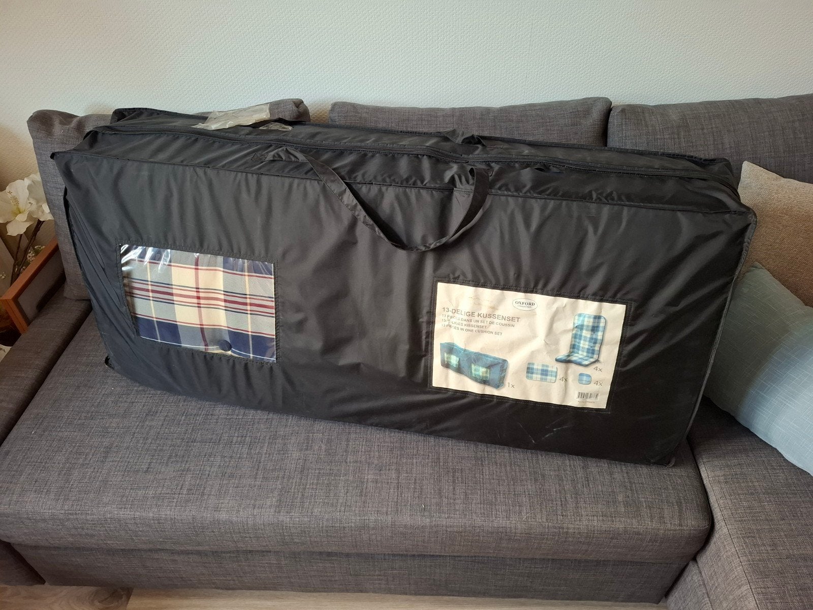15-delige kussenset Oxford Collection, zo goed als nieuw, Ophalen, Overige merken, Blauw, Zo goed als nieuw