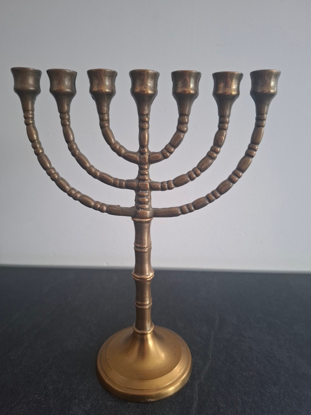 Messing Menora - Hoogte 24 cm, Breedte 18.5 cm, Ophalen of Verzenden, Koper of Brons