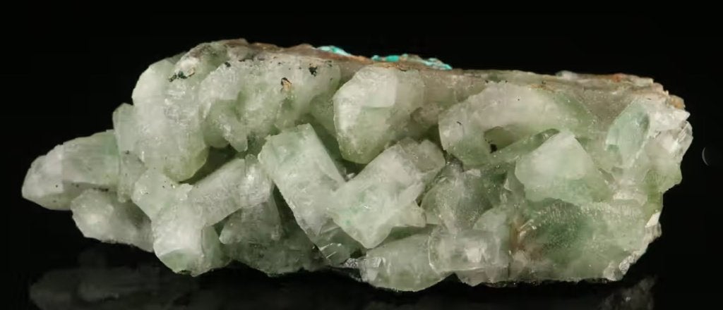 MALACHIET in en op BARIET kristallen uit D.R.Congo., Ophalen of Verzenden, Mineraal