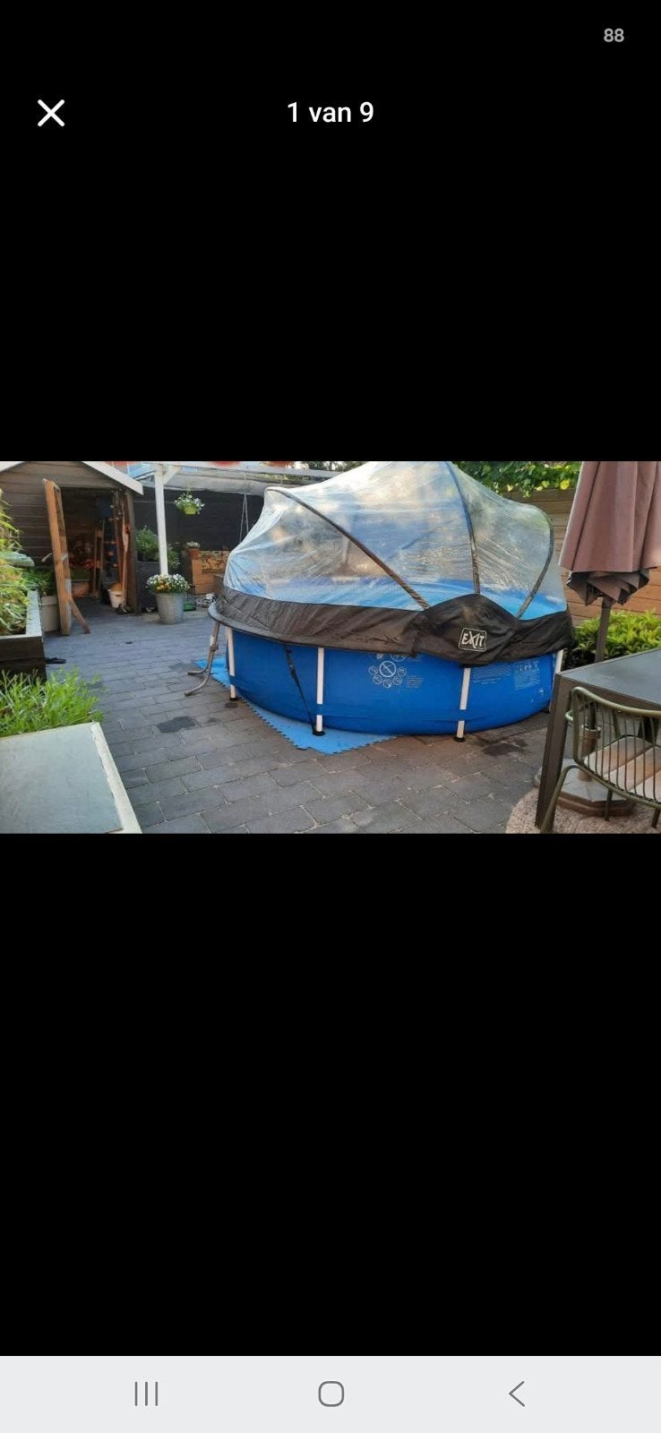 zwembadpakket Intex/EXIT zwemkoepel( zonder bad), Gebruikt, 200 tot 300 cm, 80 tot 120 cm, Rond
