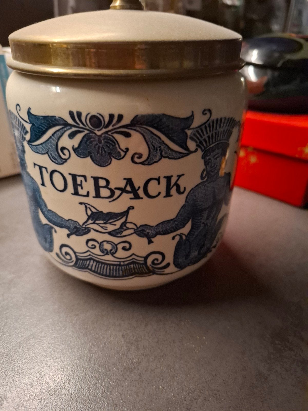 Antieke De Porceleyne Fles Tabakspot - Handwerk Holland, Antiek en Kunst, Ophalen of Verzenden