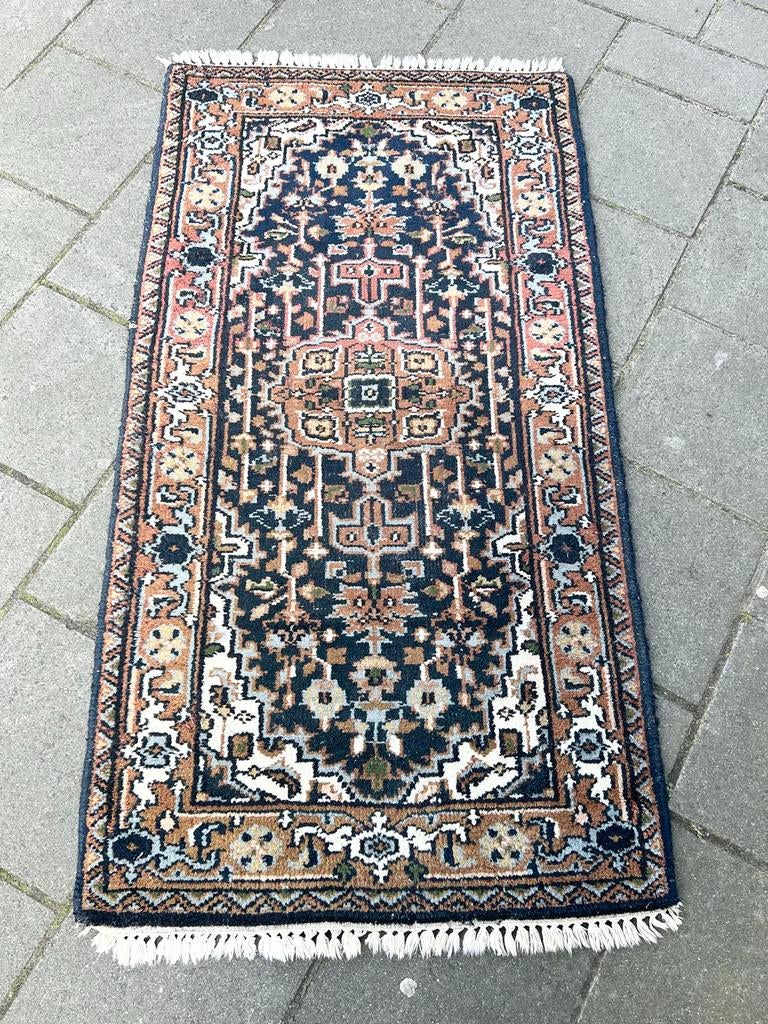Handgeknoopt  Charvin tapijt, 142x70 cm, Gebruikt, 100 tot 150 cm, Bruin, Rechthoekig