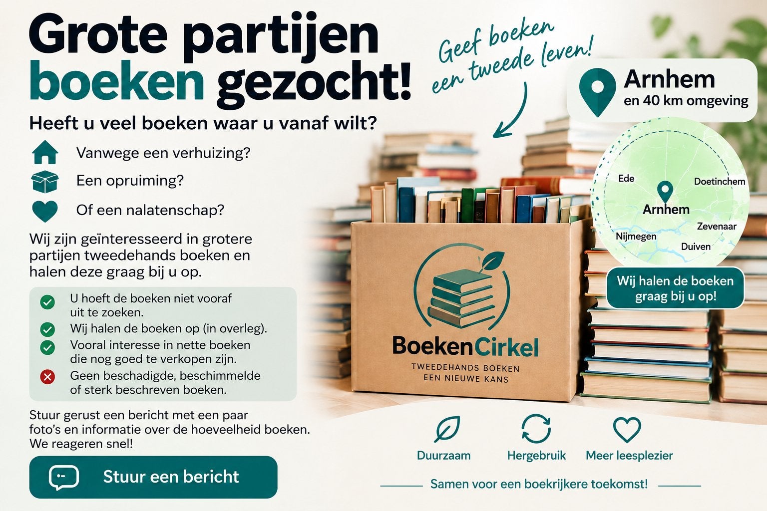 Grote partijen boeken gezocht! Geef boeken een tweede leven!, Ophalen, Zo goed als nieuw, Verschillende onderwerpen