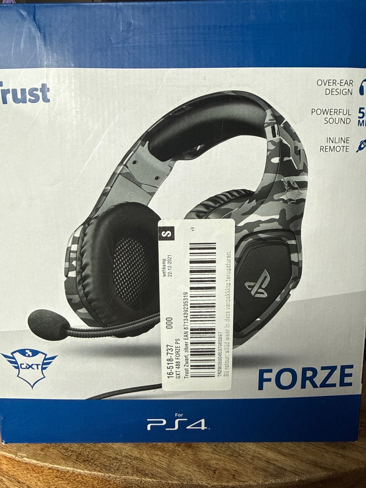 Trust GXT 488 Forze Gaming Headset voor PS4 - Zwart/Zilver, Ophalen, Nieuw, Zonder controller, Pro