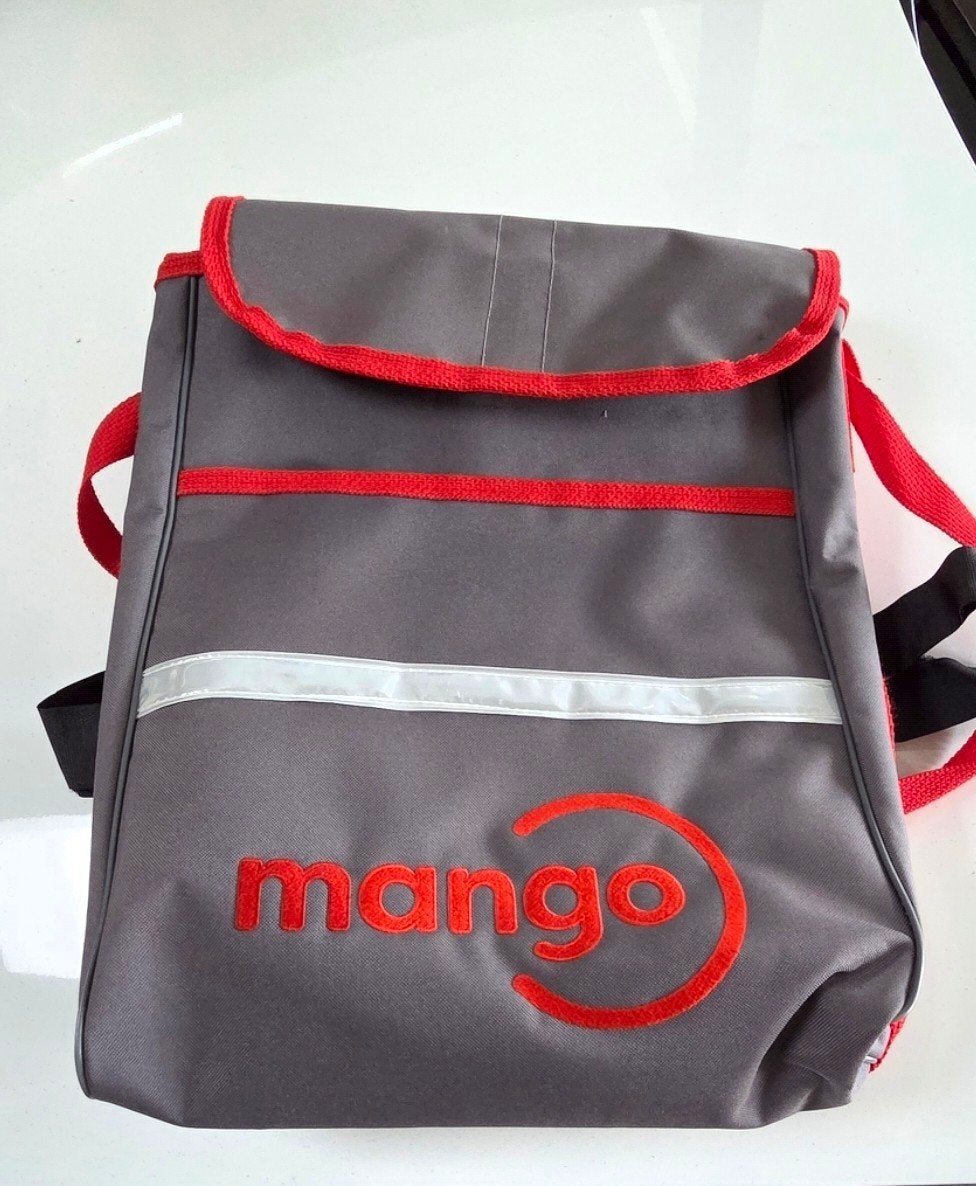 Mango schoudertas/rugzak - Grijs met rood ( Nieuw), Overige merken, Gebruikt, 25 tot 40 cm, Ophalen of Verzenden