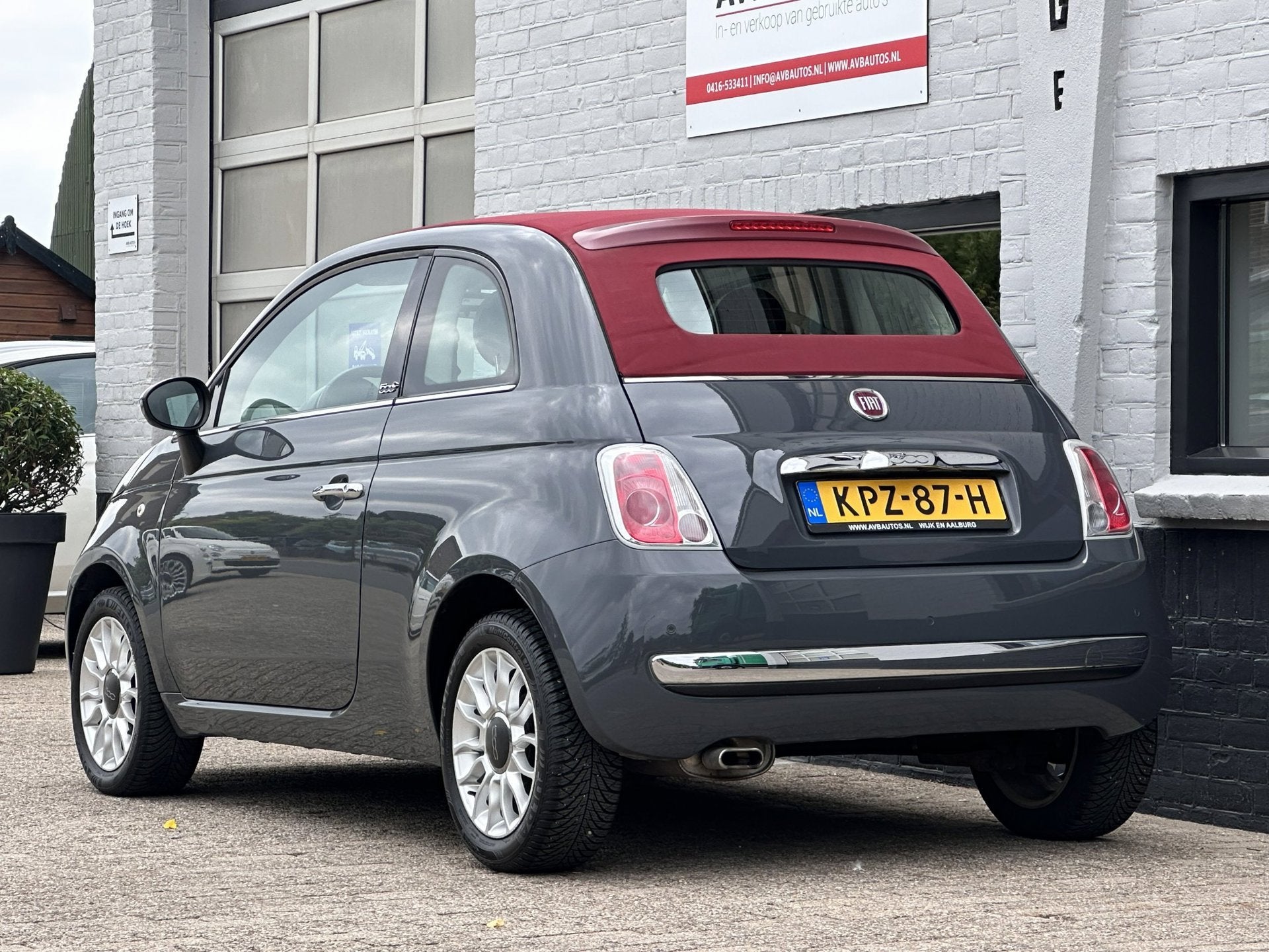 Fiat 500 C 1.2 Lounge Cabrio Airco PDC Half Leder, 4 cilinders, Cabriolet, Leder en Stof, Bedrijf