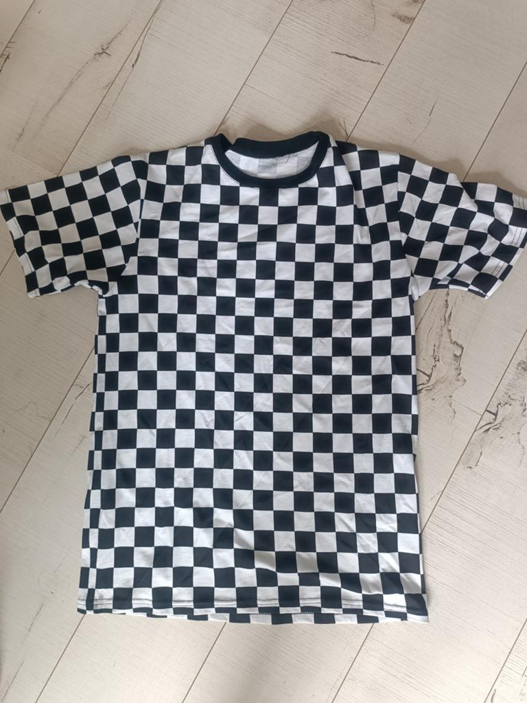 Geruit checkerboard T-shirt M heren, Kleding | Heren, T-shirts, Verzenden, Nieuw, Maat 48/50 (M)