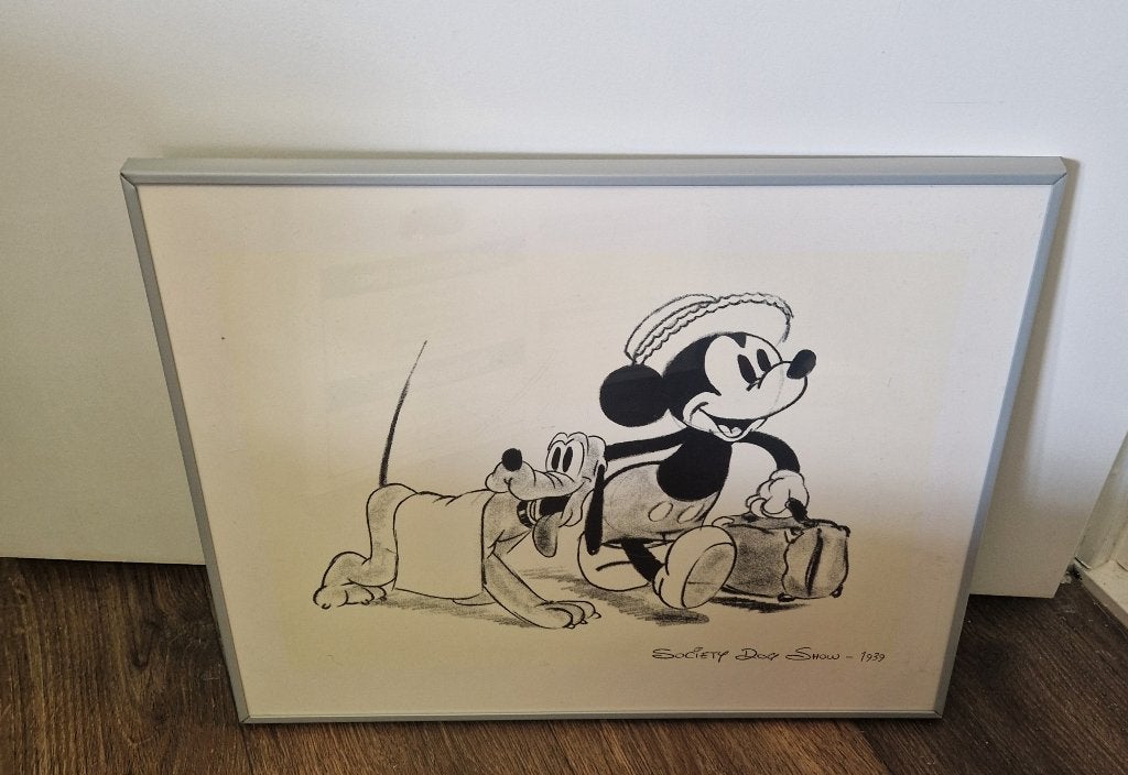 3 schilderijen/ tekeningen Disney, Verzamelen, Ophalen of Verzenden, Mickey Mouse, Zo goed als nieuw, Overige typen