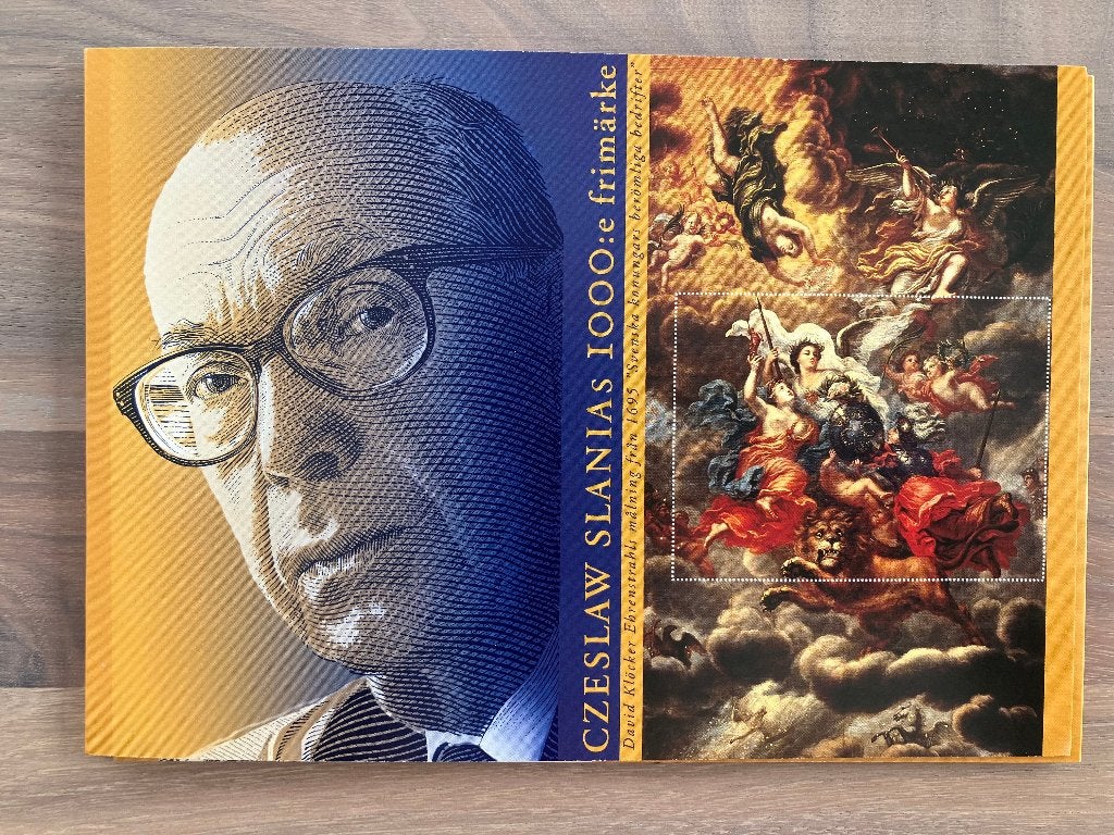 Mapje Czeslaw Slanias 1000:e frimarke, Ophalen of Verzenden, Zweden