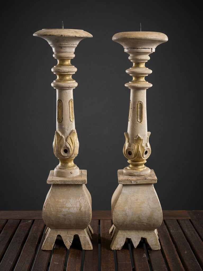 Prachtige Set  Kaarsen Kandelaren., Antiek en Kunst, Ophalen of Verzenden