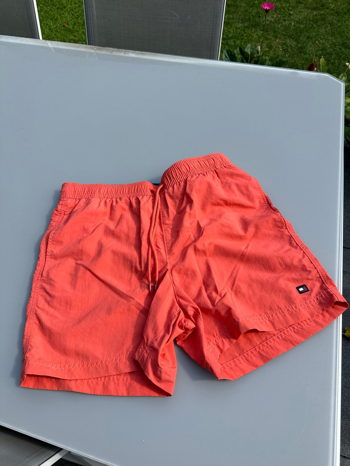 Tommy Hilfiger Slim Fit Zwembroek - Oranje mt S, valt klein, Ophalen, Maat 46 (S) of kleiner, Oranje, Zwemshort