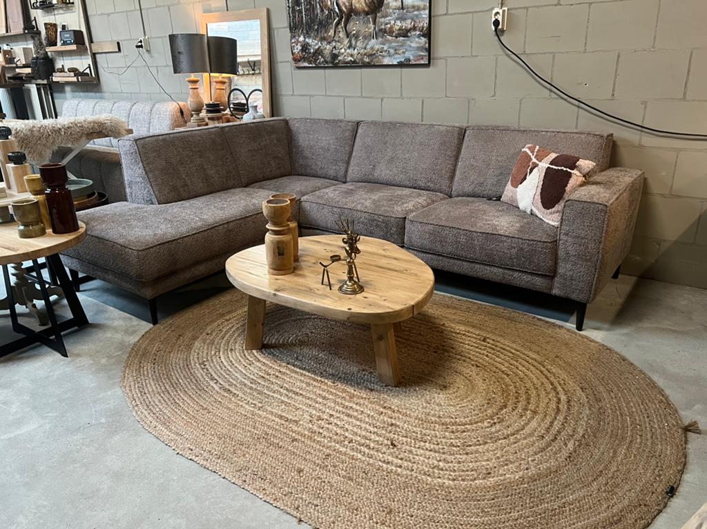 Hoekbank Fleur sevn taupe op voorraad, Huis en Inrichting, Banken | Bankstellen, Nieuw, Vierpersoons of meer, 150 cm of meer, Stof