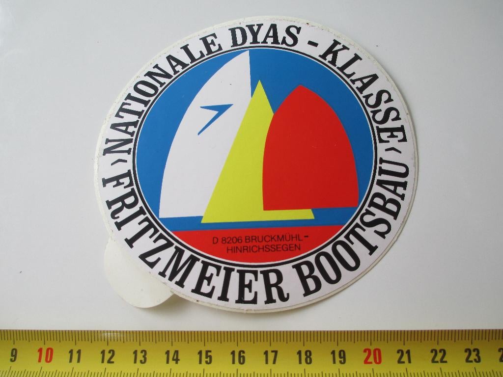 sticker Nationale Dyas Klasse  FRITZMEIER BOOTSBAU, Ophalen, Zo goed als nieuw