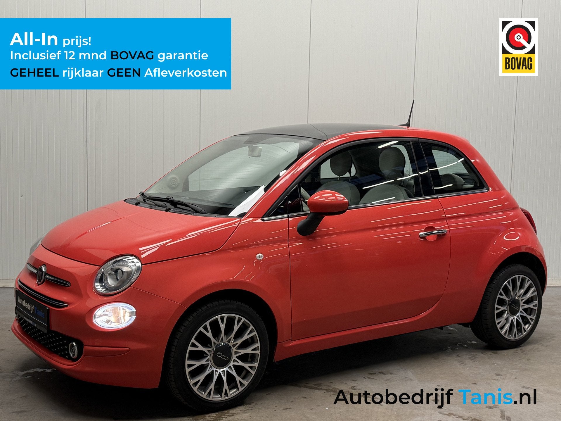Fiat 500 1.2 Lounge AIRCO/ECC-PANODAK-NAVI by CARPLAY-PDC-LM, Auto's, Fiat, Bedrijf, Te koop, ABS, Airbags, Airconditioning, Alarm