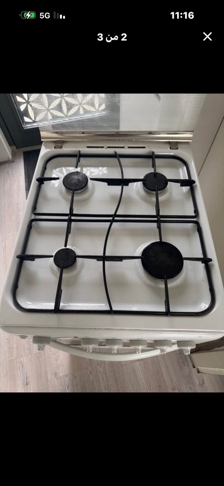 Indesit gasfornuis met oven, in goede staat, Witgoed en Apparatuur, Ophalen, Gebruikt, 4 kookzones, Gas
