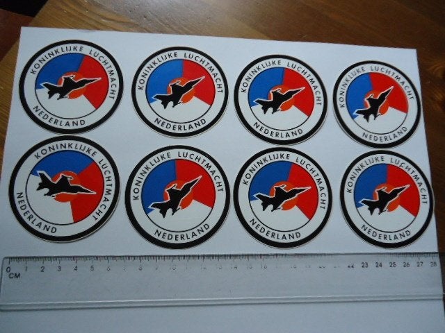 sticker oud LEGER Nederland KLU F16 vliegtuig vlag NL retro, Verzenden, Zo goed als nieuw, Bedrijf of Vereniging
