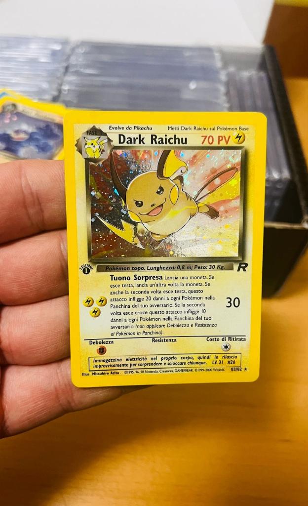 Dark Raichu 83/82 Holo 1st Edition Team Rocket Pokemon, Hobby en Vrije tijd, Verzamelkaartspellen | Pokémon, Verzenden, Zo goed als nieuw
