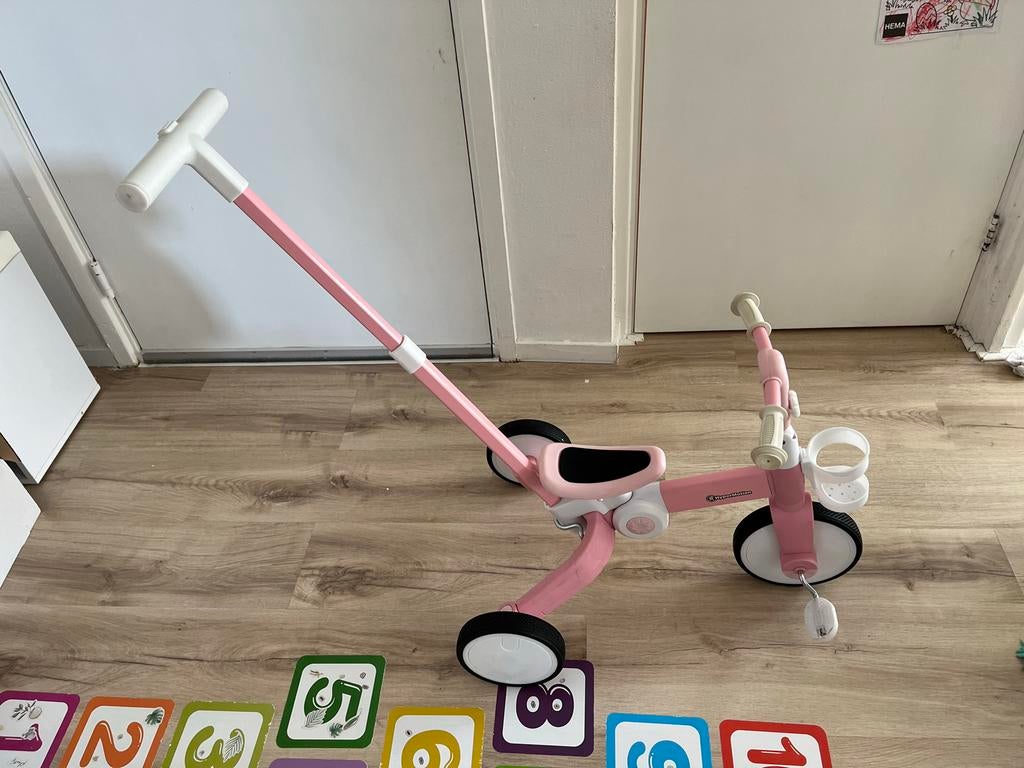 HyperMotion 5-in-1 Roze Driewieler/Loopfiets, Fietsen en Brommers, Fietsen | Driewielers, Ophalen, Zo goed als nieuw, Velgrem