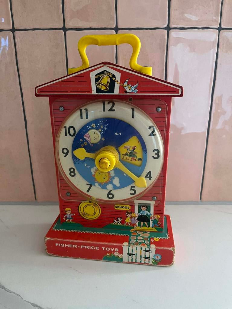Vintage Fisher-Price Leerklok Muziekdoos - Educatief Speelgo, Ophalen of Verzenden, Zo goed als nieuw, Overige typen, Met geluid