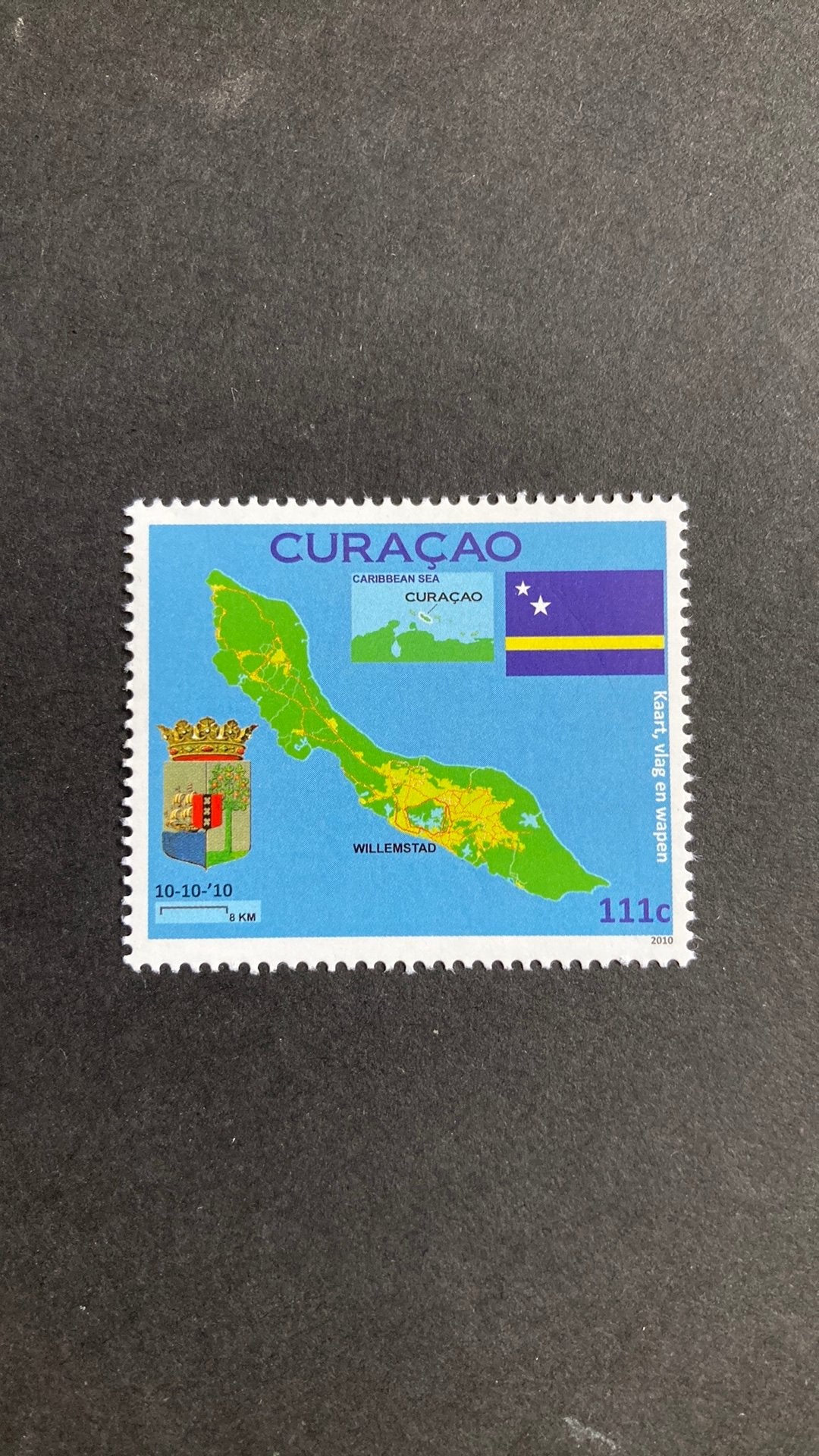 Curaçao 1 landkaart post fris, Ophalen of Verzenden