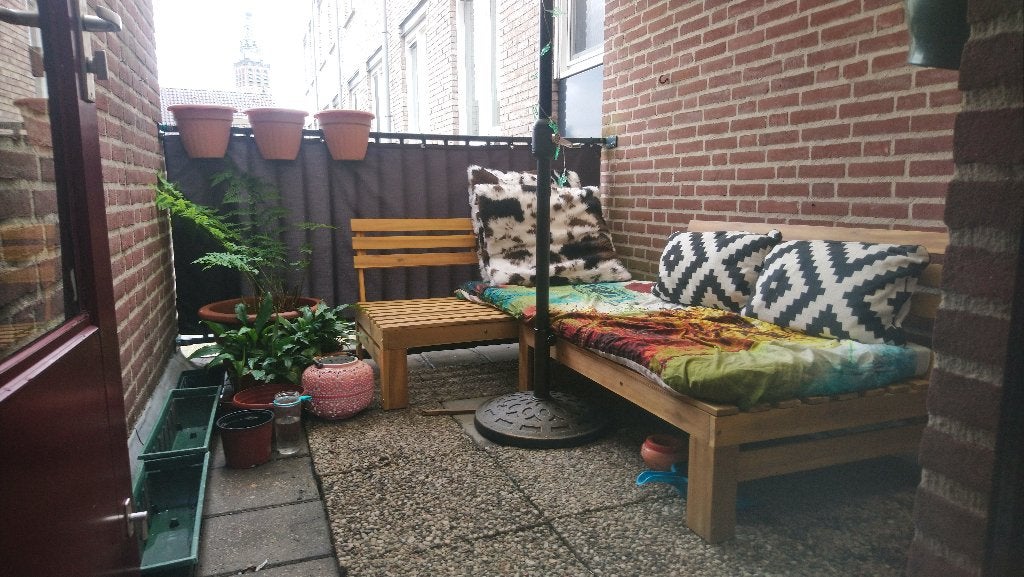 2 Palletbankjes, Ophalen, Zo goed als nieuw, Hout