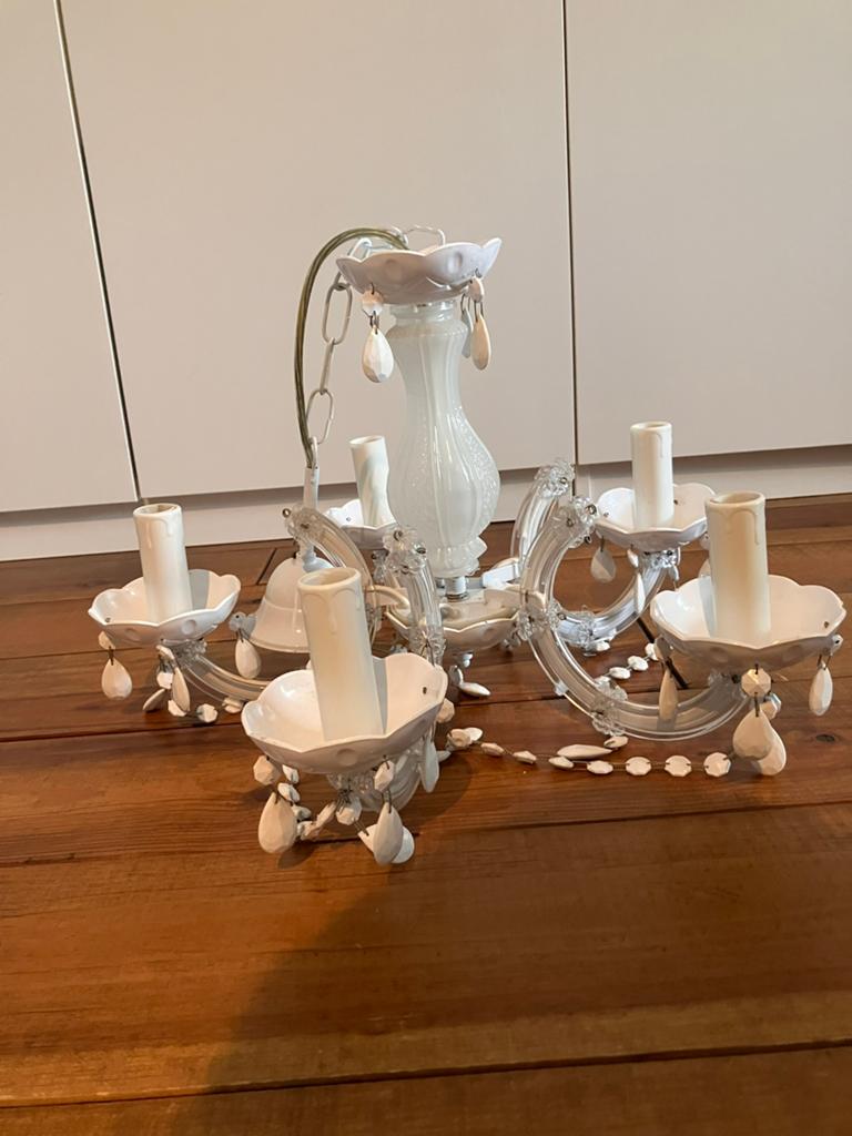 Witte kroonluchter leuk voor op meisjeskamer, Ophalen, Minder dan 50 cm